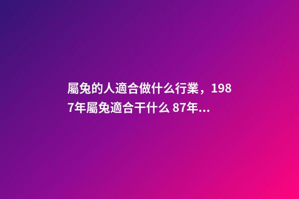 屬兔的人適合做什么行業，1987年屬兔適合干什么 87年屬兔最適合干什么工作的，屬兔的人最適合什么職業-第1張-觀點-玄機派